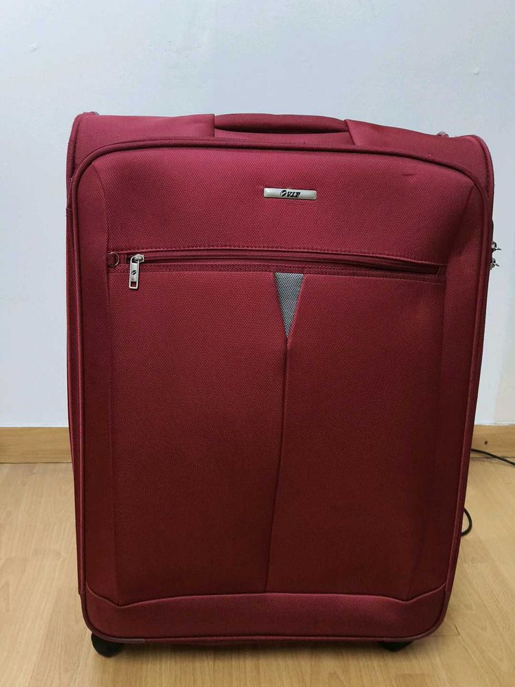 VIP Maroon Soft Textured With Wheels Trolly Bag