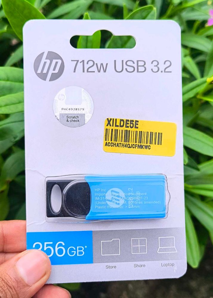 Original HP 712w 256GB USB 3.2 Flash Drive (Blue)