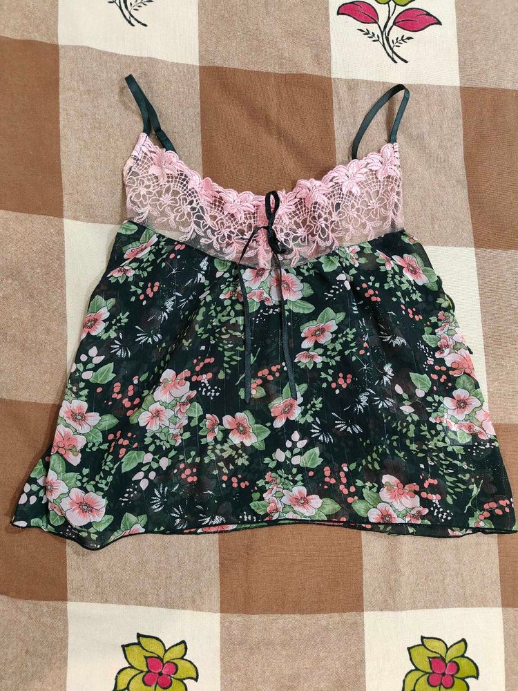 Pink Lace Camisole Top