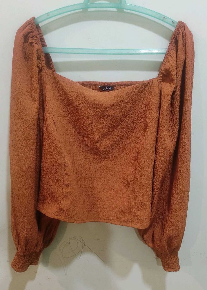 Rust Orange Off-Shoulder Top – Zudio l Size Xxl