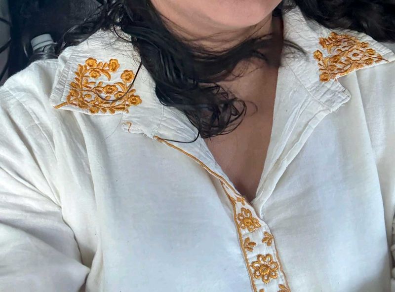 Embroidered White Shirt