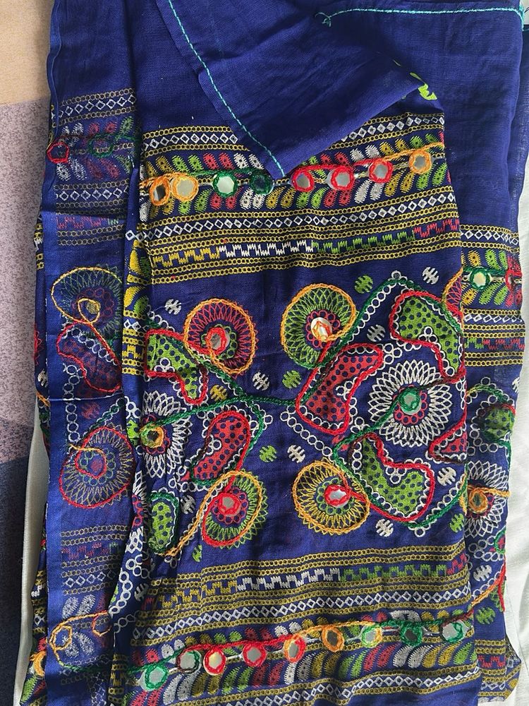 Anarkali kurta with katha work dupatta