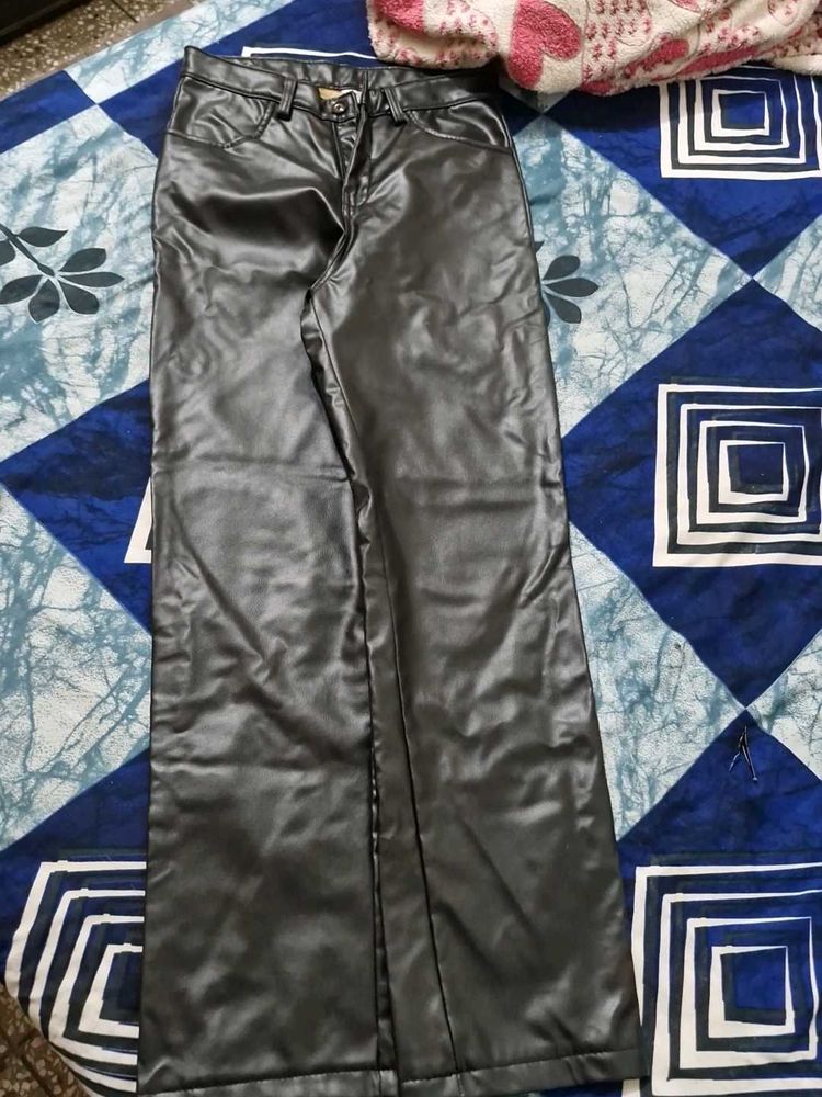 Black Faux Leather Pants