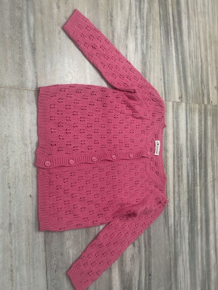 Cute Pink Knit Cardigan