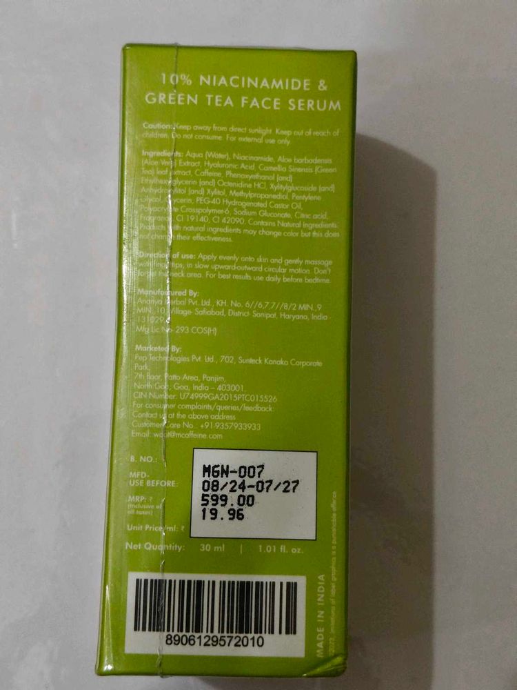 Niacinamide &amp; Green Tea Face Serum