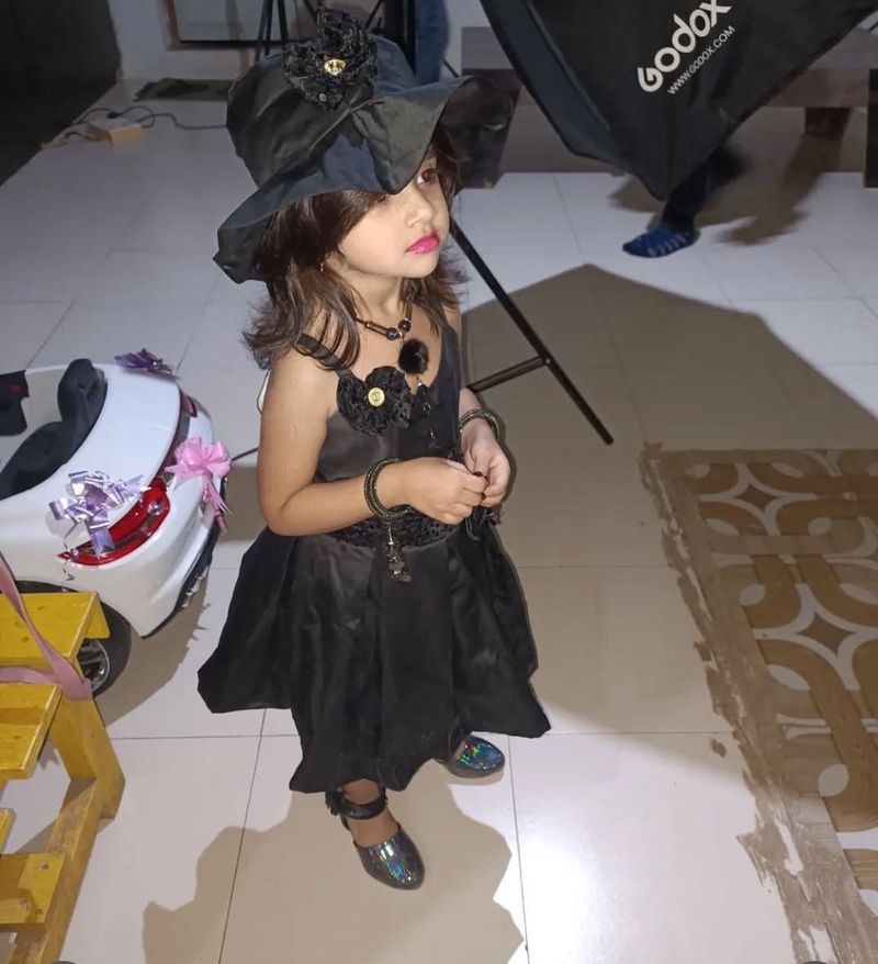 Cute Black Dress with Hat