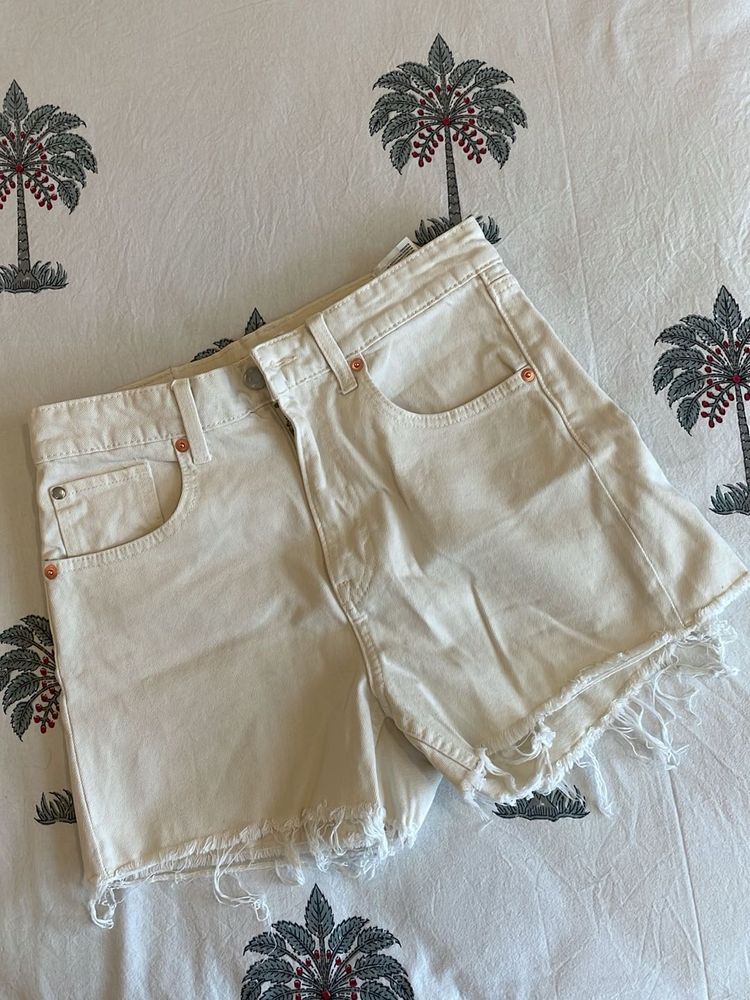 White Denim Shorts