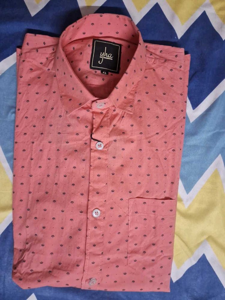 Coral Charm: Printed Casual Shirt for Men