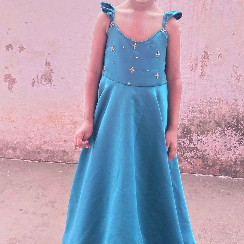 Cute Blue Dress with Embellishments