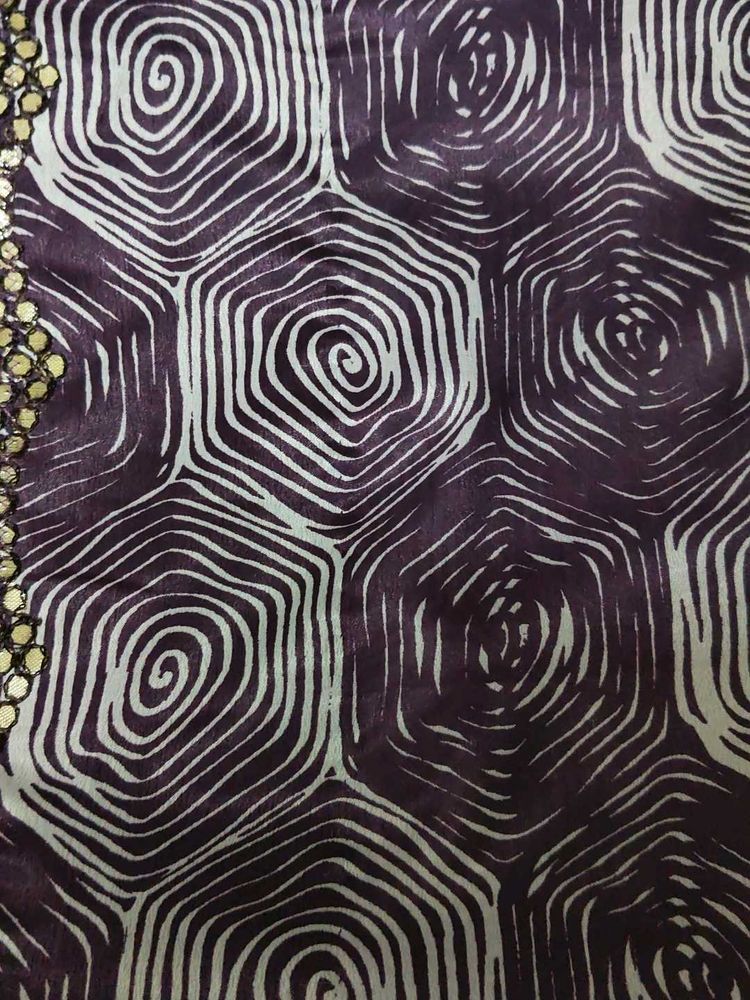 Purple And White Saree
