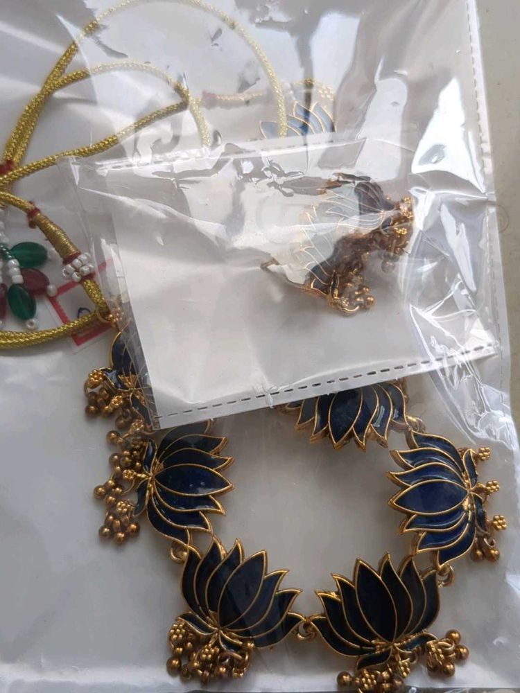 Lotus Necklace and Earrings