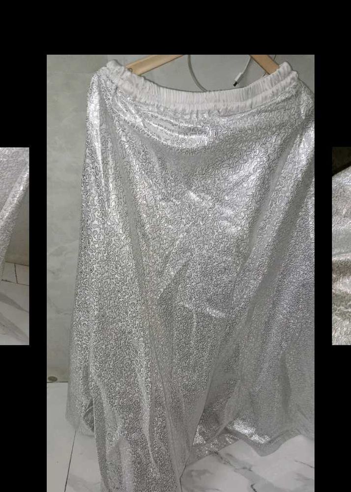 Silver Embellished Maxi Skirt