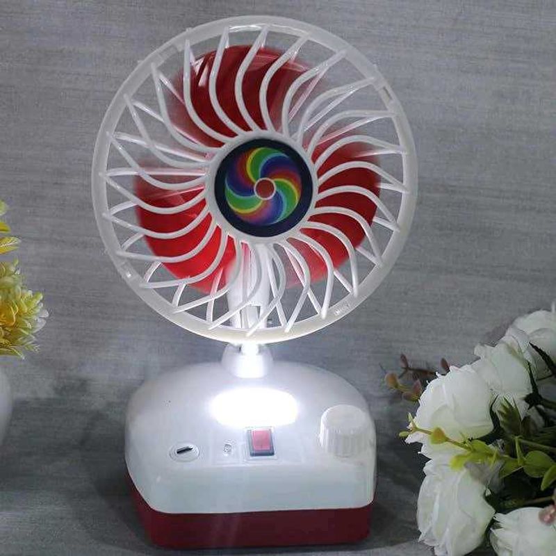 Rechargeable Portable Table Fan With Led Light🤩