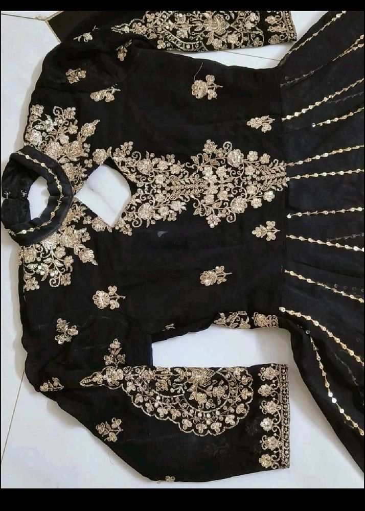 Designer Black Zari Work Anarkali Dress Fixed Pric