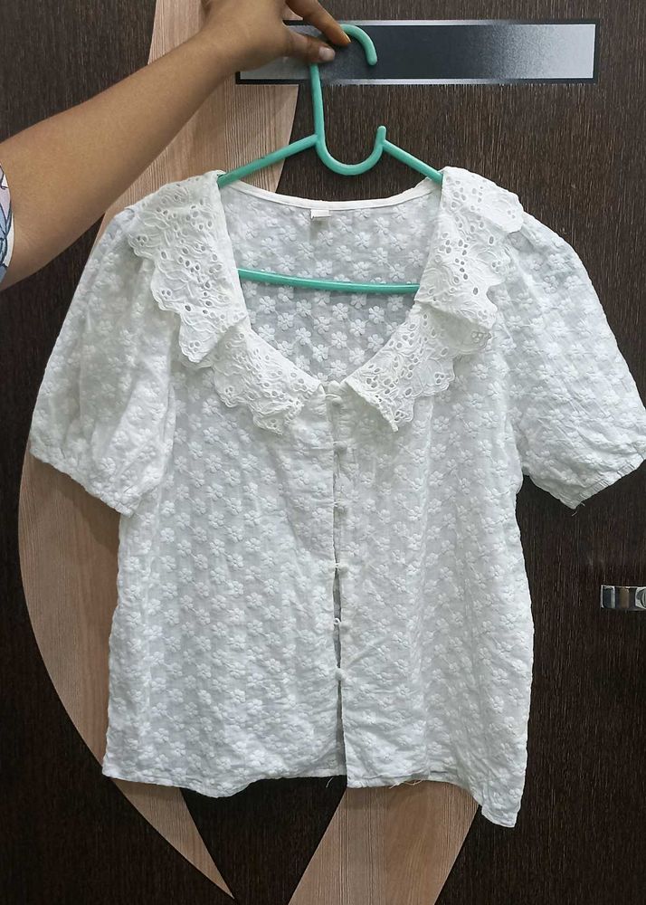Lace Trimmed Floral Top