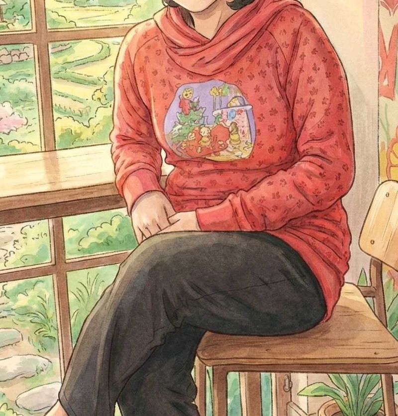 Red Graphic Print Hoodie