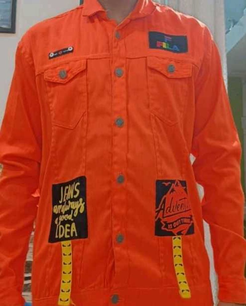 Orange Denim Jacket