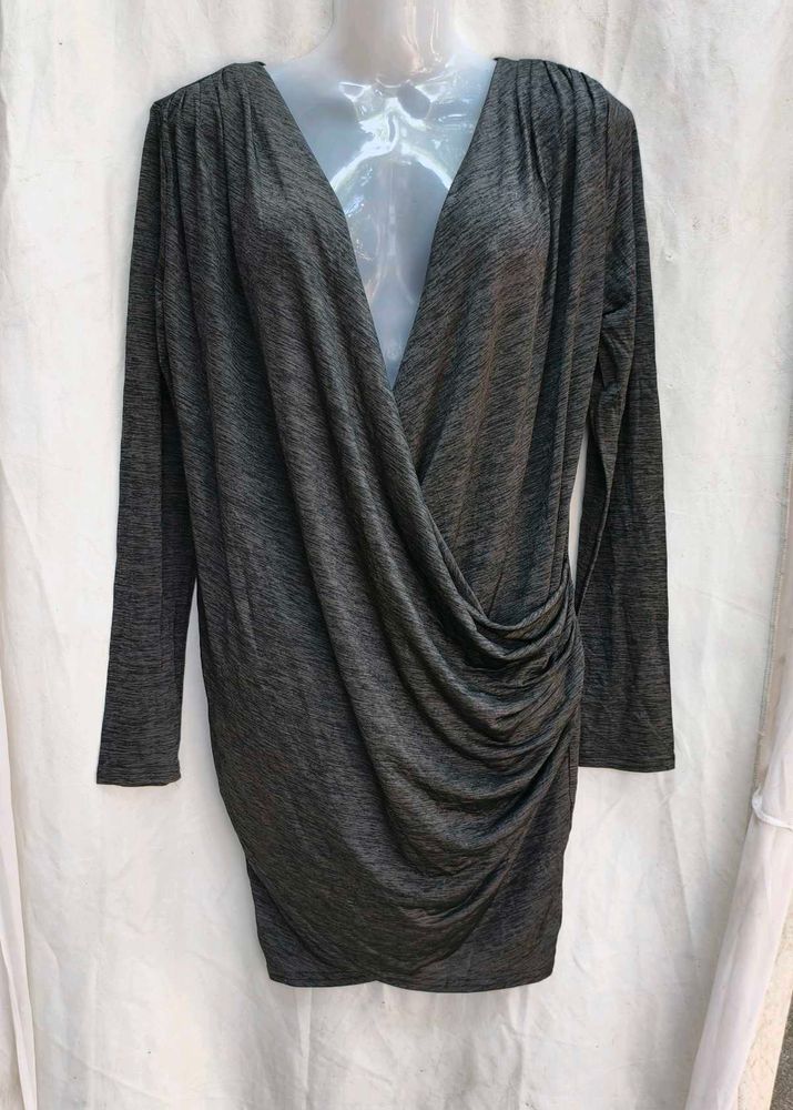 14412. Elegant Gray Mini Dress