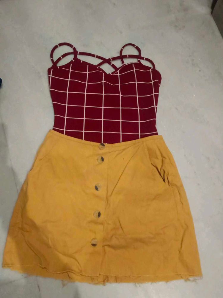 Mini Skirt With Crop Top
