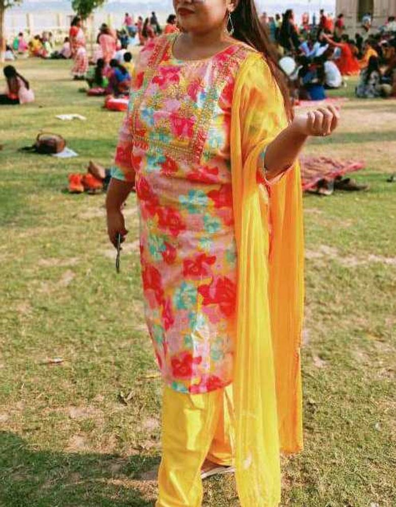 Cotton Kurti Set Of 3 Dupatta And Pant Attached
