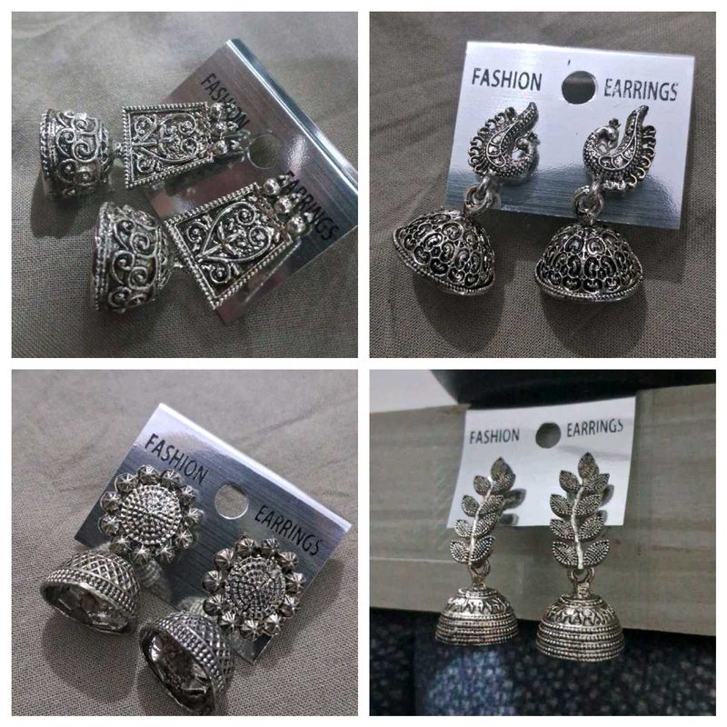 Combo Of 4 Oxidized Earring