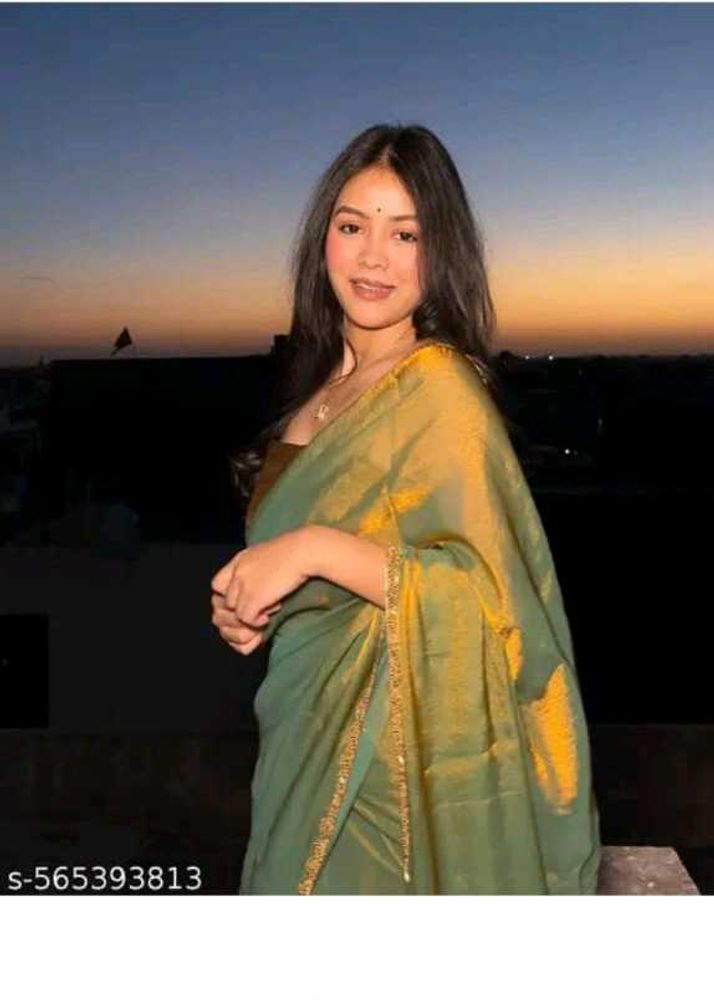 Elegant Green &amp; Gold Saree