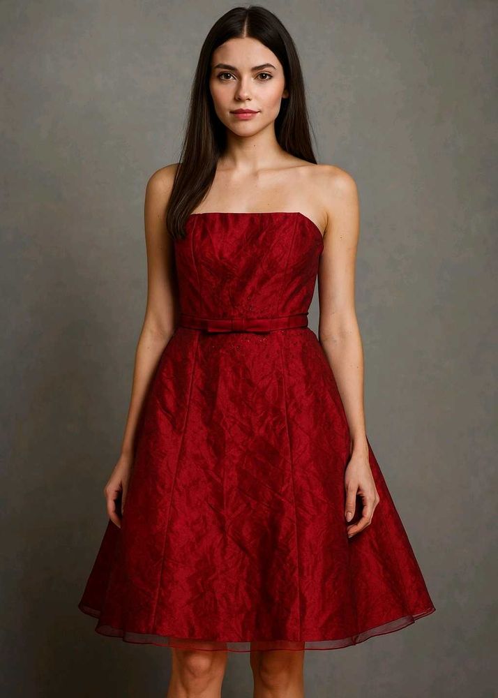Pintrest Red Strapless Dress
