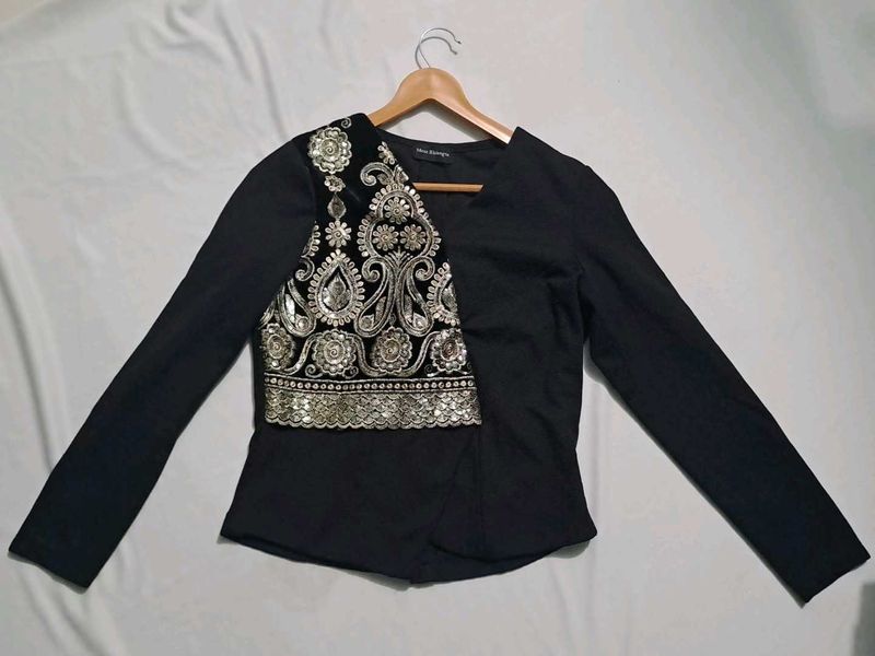 Embellished Black Top