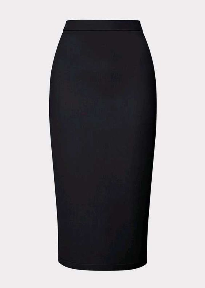Classic Black Slit Pencil Skirt