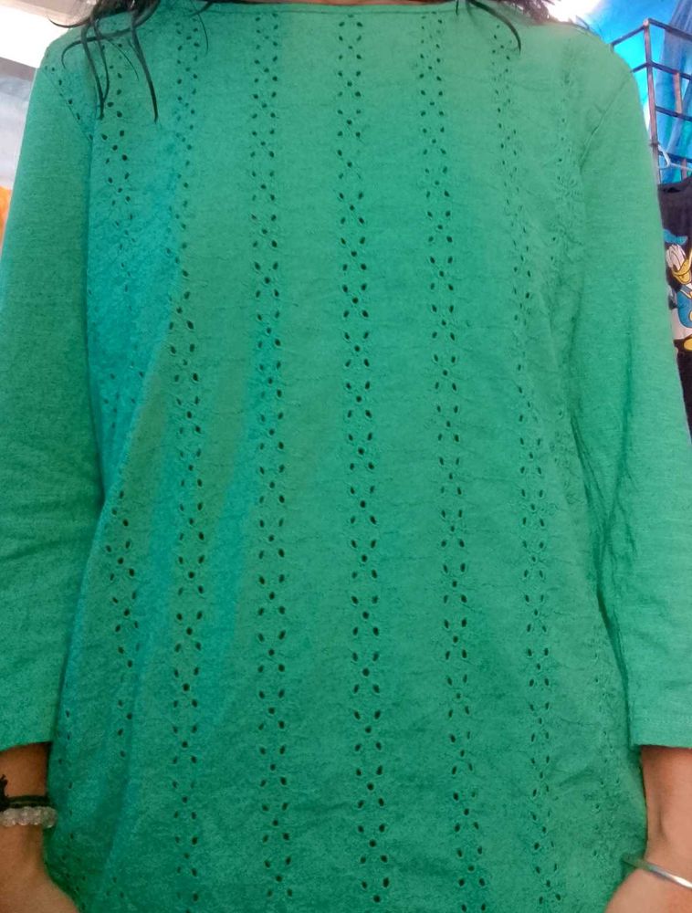 Green Short Kurti Or Top
