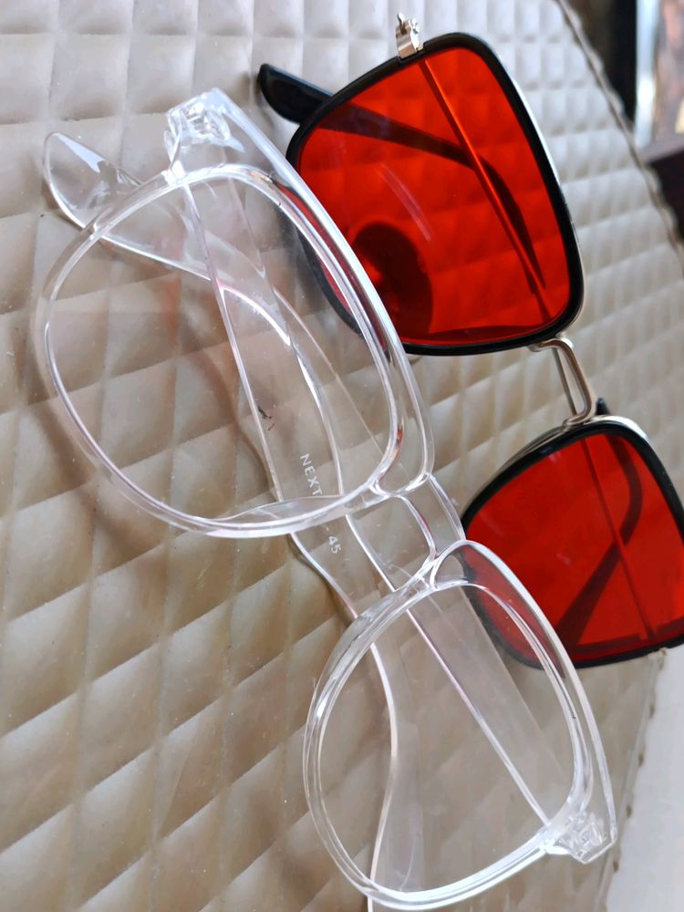 Combo Of Red &amp; Transparent White Chasma