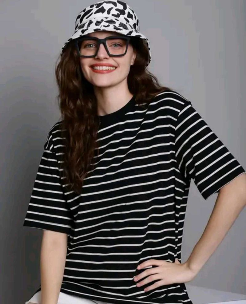Striped T-Shirt &amp; Bucket Hat