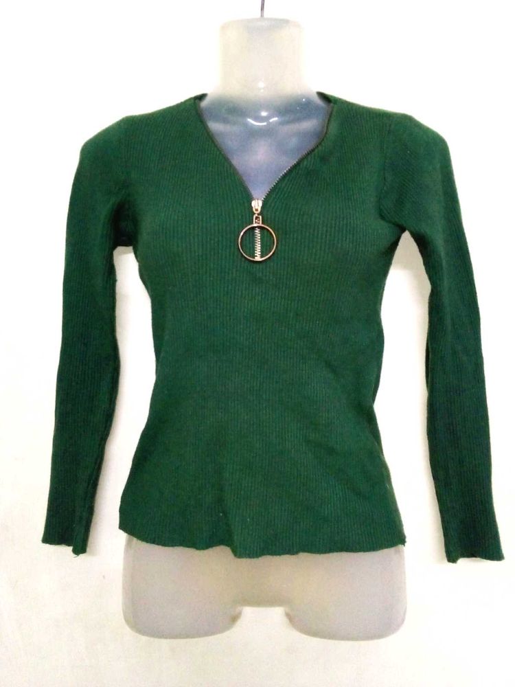 Korean Neck Jipper Sweter 💗