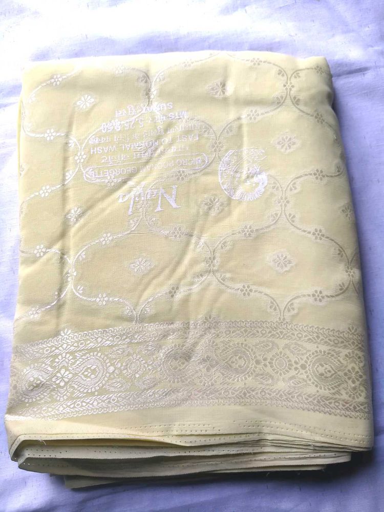 Vintage Yellow Embroidered Saree