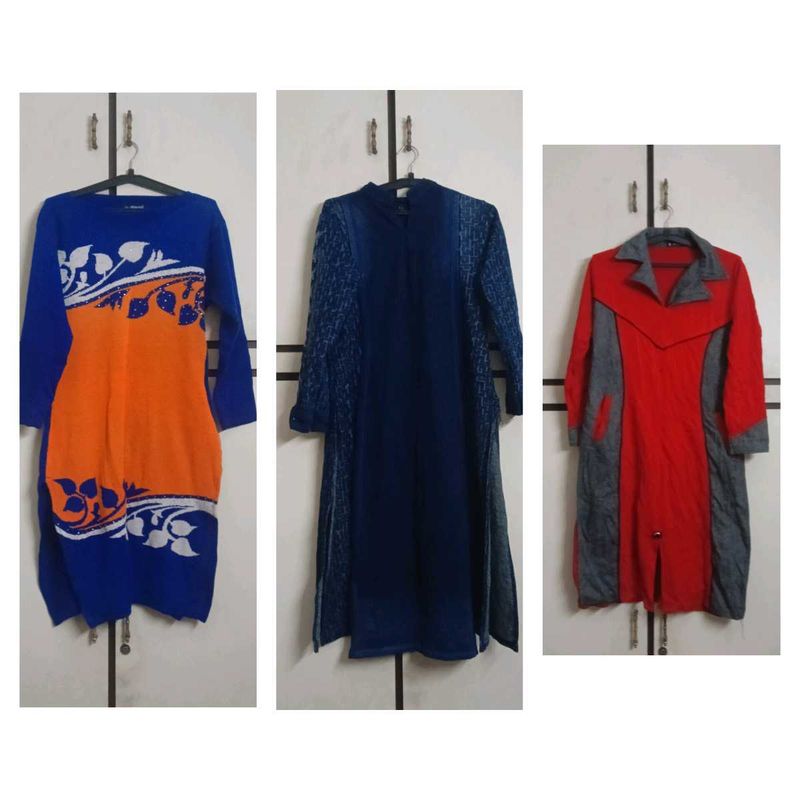 combo of 3 women woolen kurta