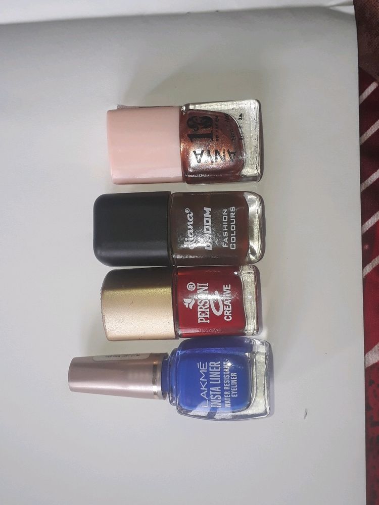 Combo Of Nail Paints And One Instant Eyeliner