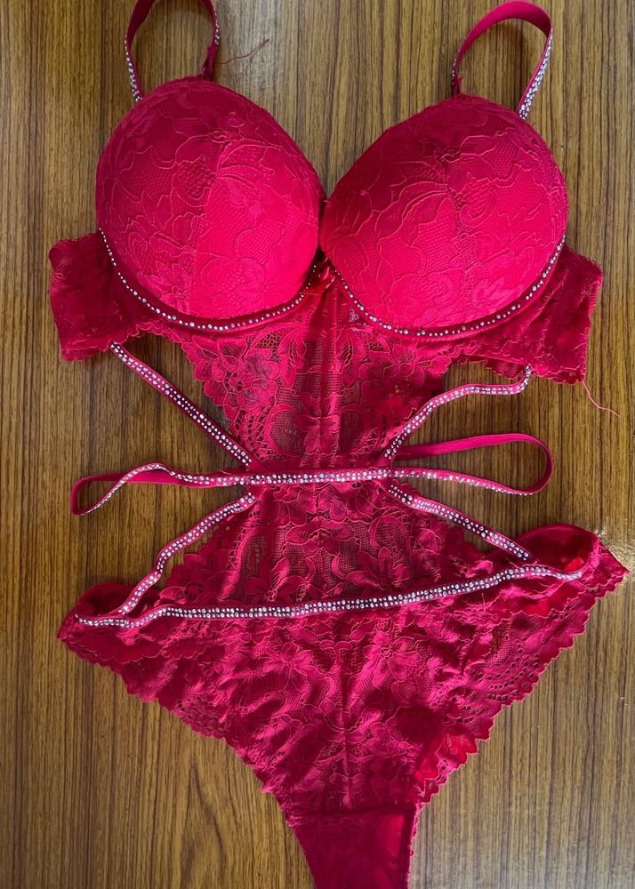 Red Lace Lingerie Set