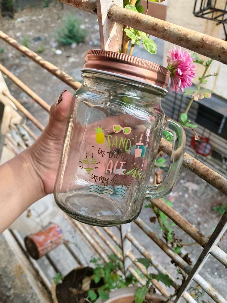 Mason Jar with Handle &amp; Lid