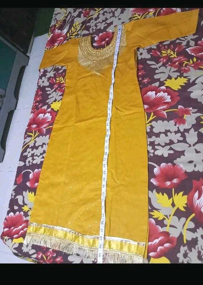 Yellow Dress suit and salwar with heavy dupatta