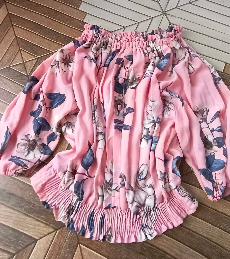 Floral Print Off-Shoulder Top