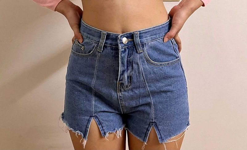 Trendy High waisted Jean Shorts