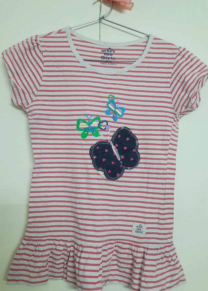PINK AND WHITE STRIPS TOP!