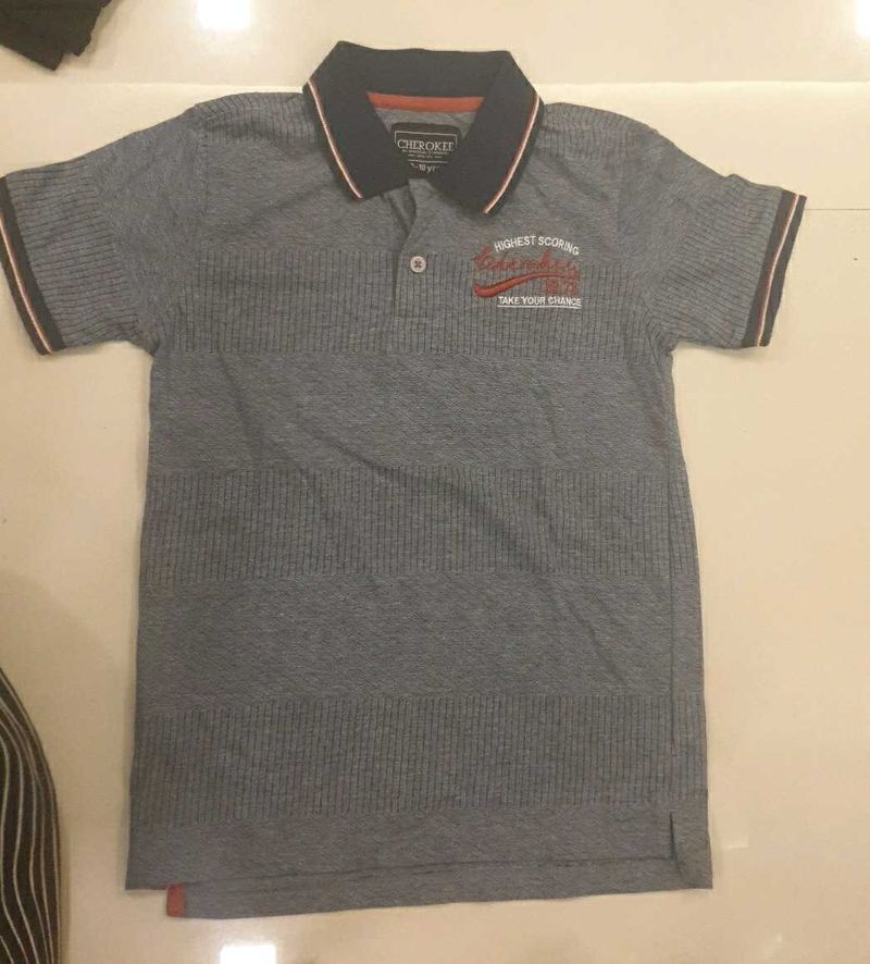 Stylish Grey Polo T-Shirt