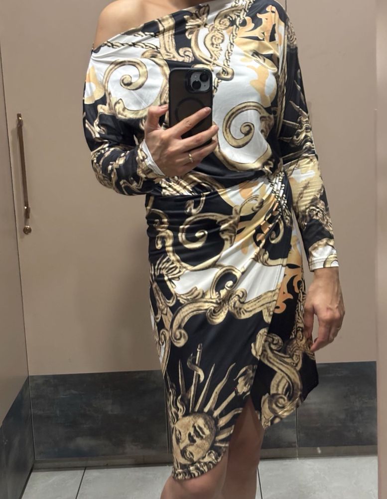 Chic Patterned Party Dress