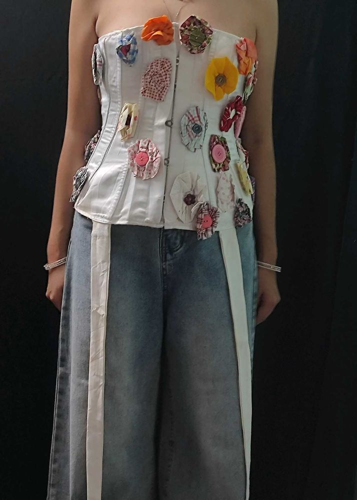 Floral Patchwork Corset Top