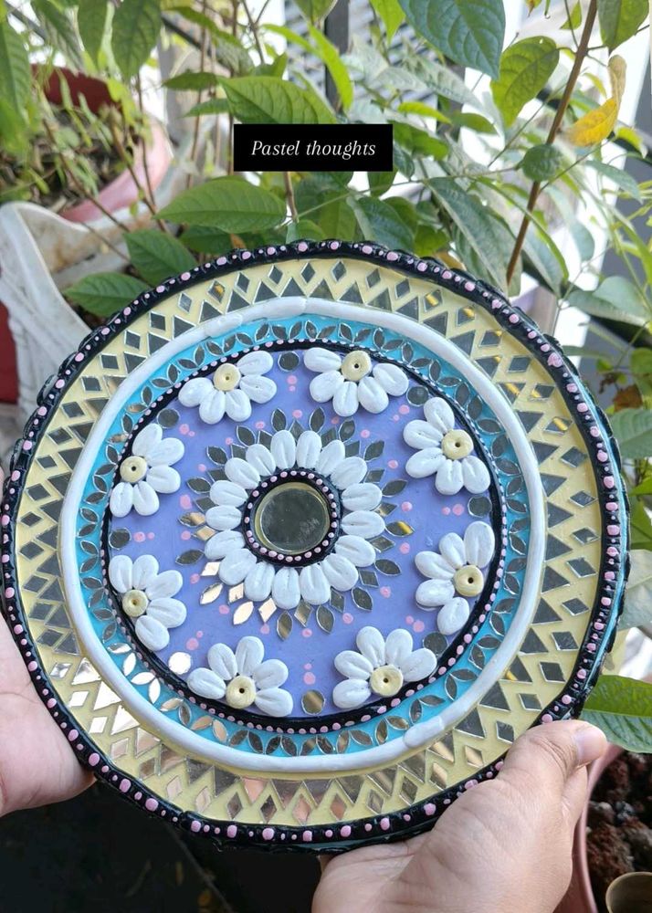 Pastel Flower Mandala Plate