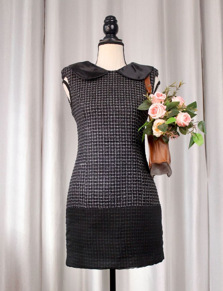 Chic Black Tweed Dress