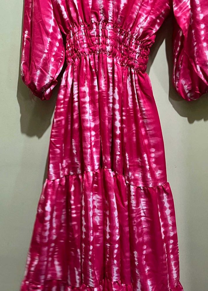 Pink Tie-Dye Maxi Dress