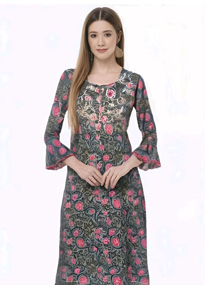 Greyish Pink with a Hint of Green colour Kurta