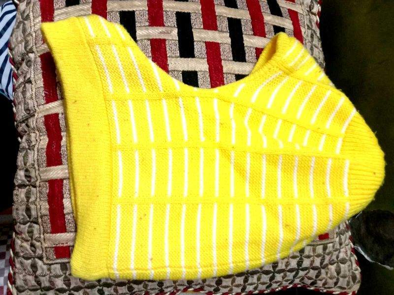 Yellow Striped Sweater Vest